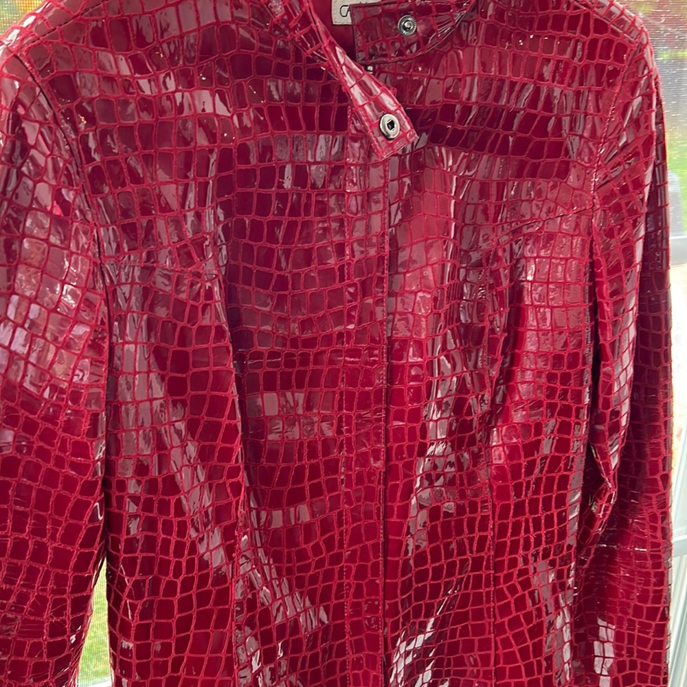 Cache Red 100% Leather Jacket